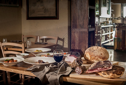 餐厅传统意大利菜的乡村展示背景图片