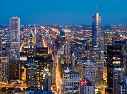 美国伊利诺伊州芝加哥市中心背景图片