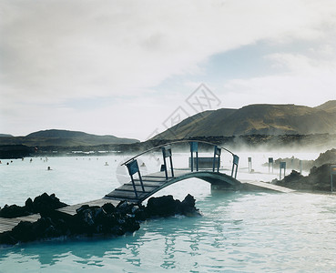 冰岛“蓝色泻湖”健康水疗中心背景图片