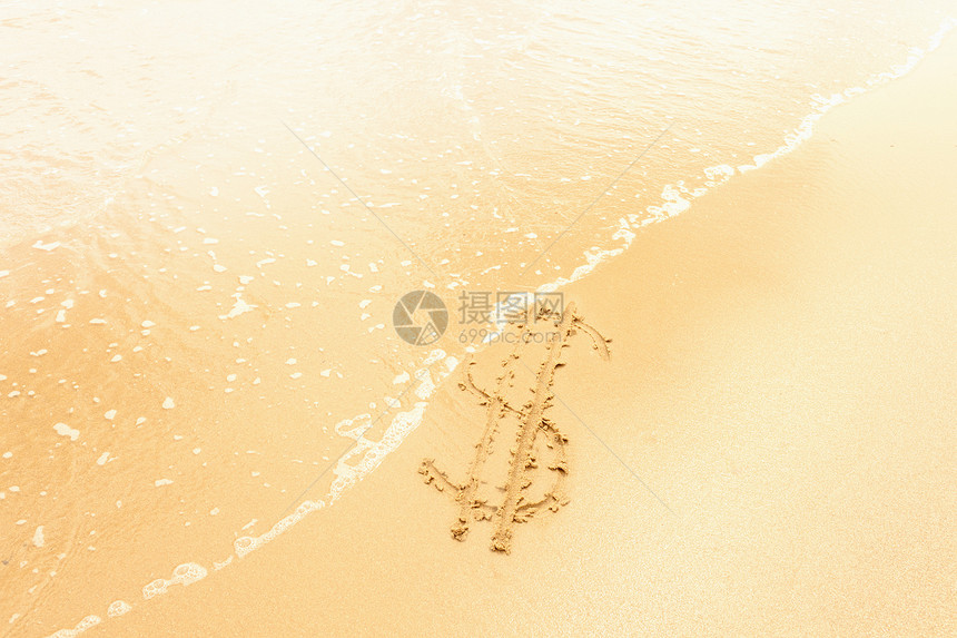 沙子上的美元符号图片