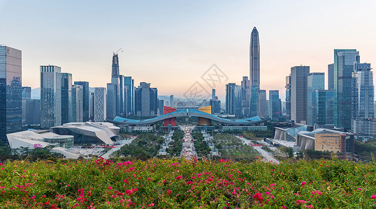 深圳市中心深圳福田城市风光背景