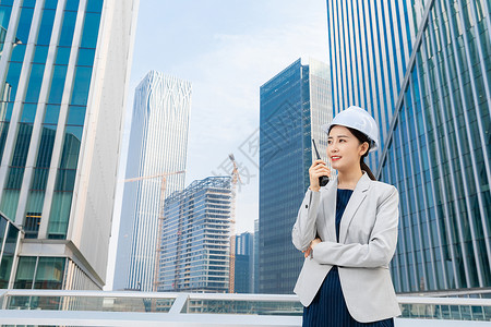 摩周站女性建筑工程师形象背景