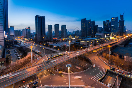 城市高架车流延时摄影背景图片