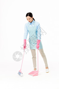 扫帚簸箕标识家政服务女性扫地背景