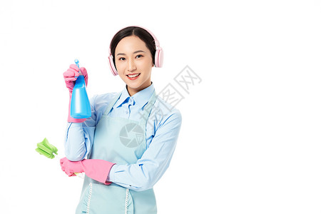 家政服务女性清洁玻璃高清图片