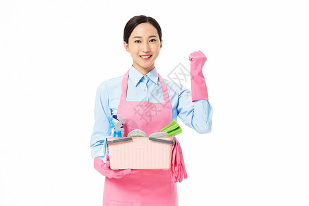 家政服务女性清洁准备高清图片