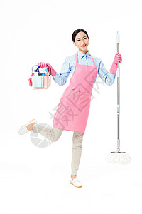 家政服务女性清洁打扫背景图片