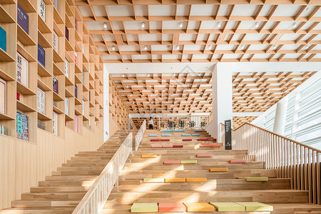 楼梯设计苏州第二图书馆室内环境背景