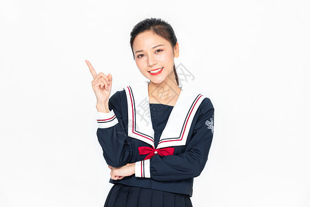 学院风大学生JK服美女形象背景图片