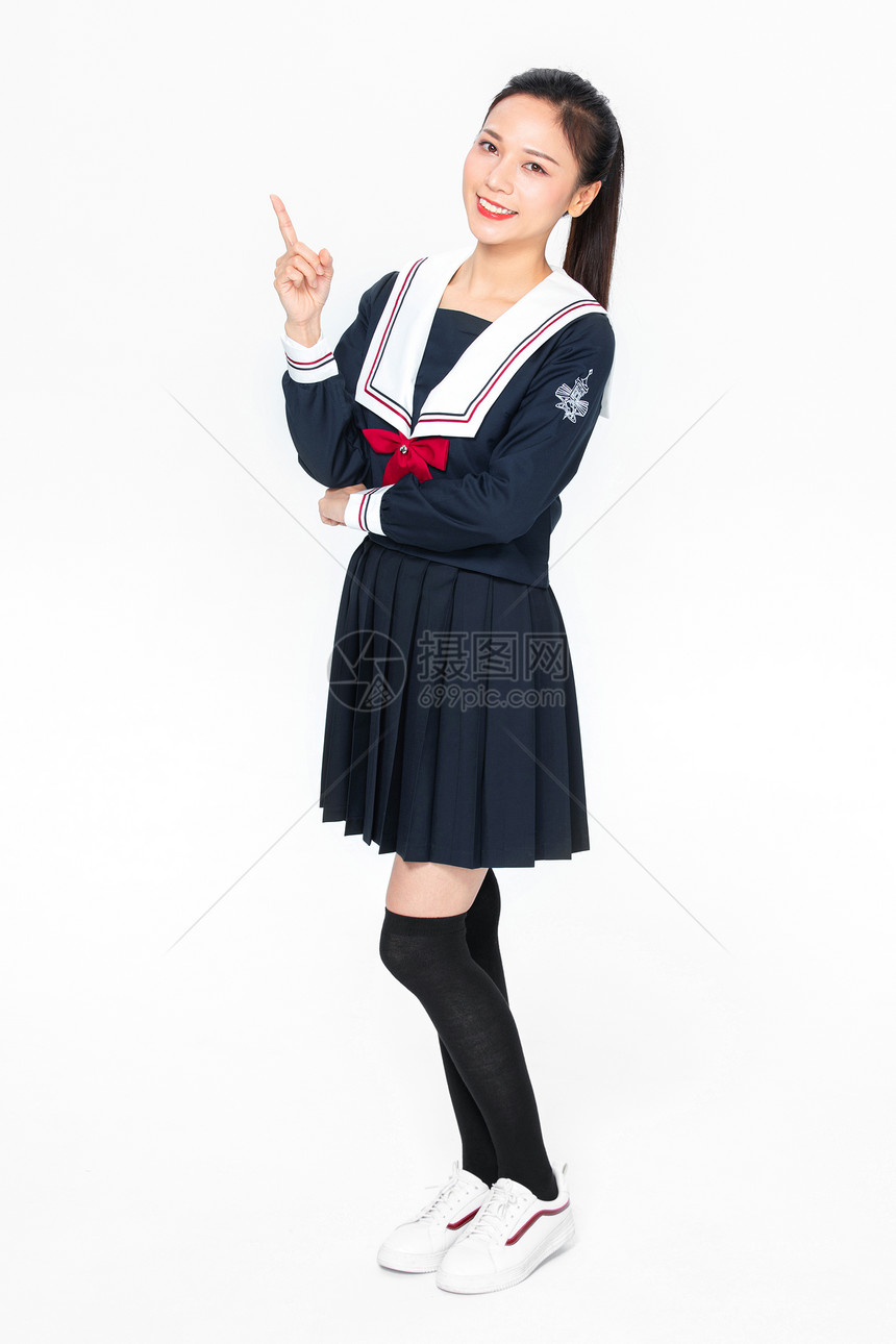 学院风大学生JK服美女形象图片