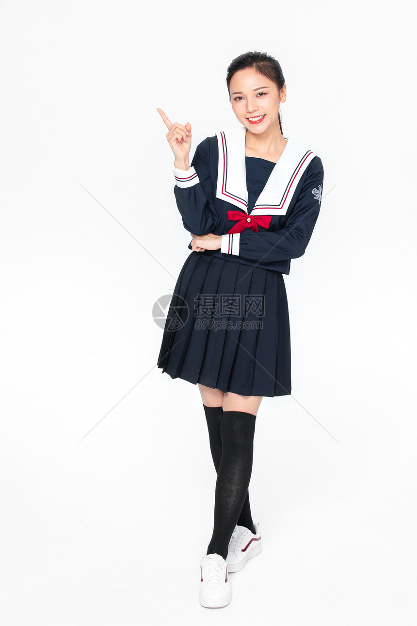 学院风大学生JK服美女形象图片