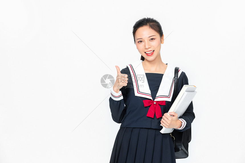 学院风大学生JK服美女点赞图片