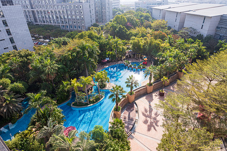 酒店户外泳池背景图片