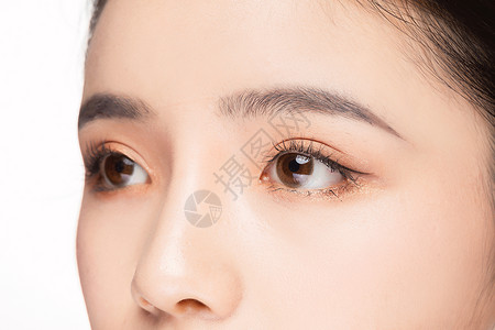 女性眼睛眉毛眼部细节特写图片
