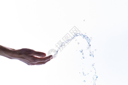 心形透明素材手和水滴背景