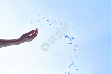 手和水滴液体水滴手水花高清图片
