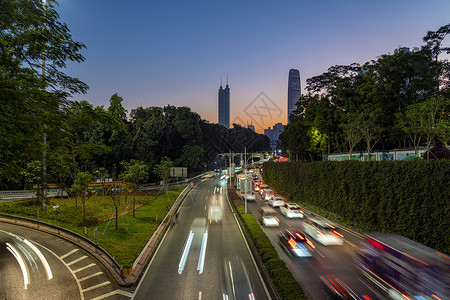 夜景深圳城市交通背景图片
