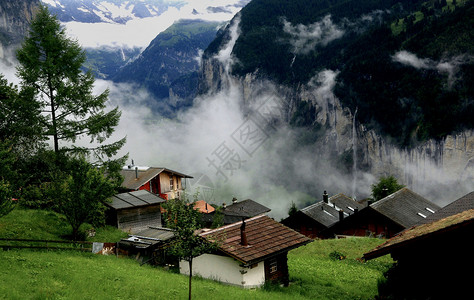 师德素材背景瑞士格林德瓦阿尔卑斯山少女峰背景