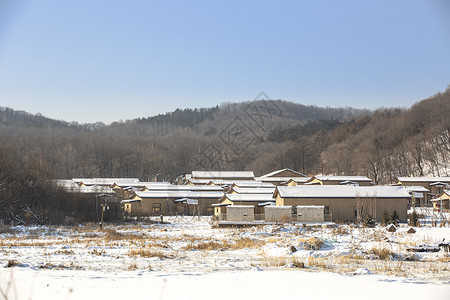 哈尔滨的山雪村印象背景