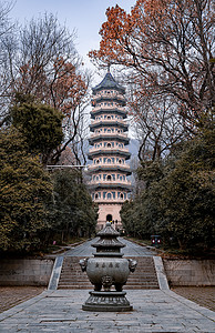 文化古都南京灵谷寺寺庙旅游景点背景