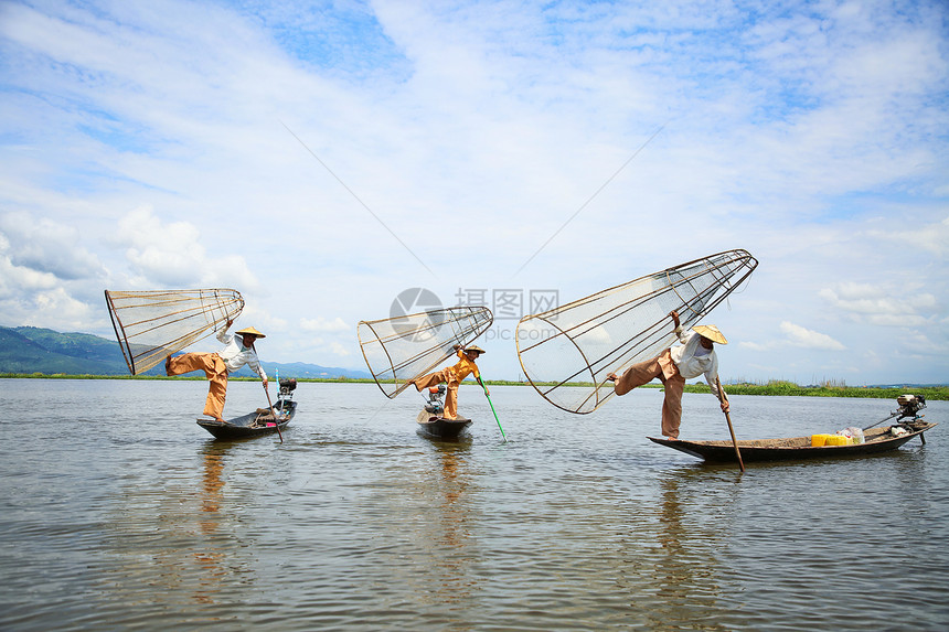 缅甸茵莱湖渔夫图片