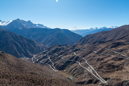 西藏自治区昌都地区昌都市怒江72拐航拍背景