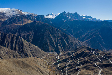 西藏自治区昌都地区昌都市怒江72拐航拍背景图片