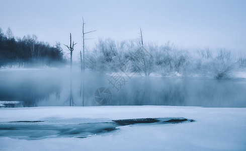 吉林魔界景区冰天雪地雾凇风光背景图片