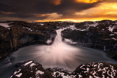 冰岛众神瀑布山川河流瀑布风光高清图片