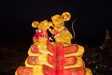 新年放鞭炮的老鼠深圳锦绣中华自贡灯会背景