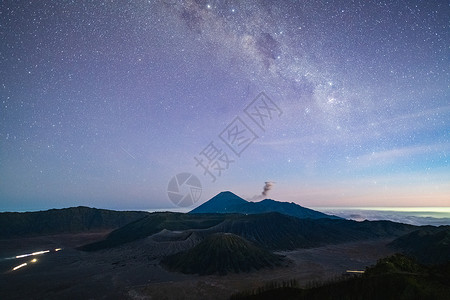 莫华印尼布罗莫火山星空背景
