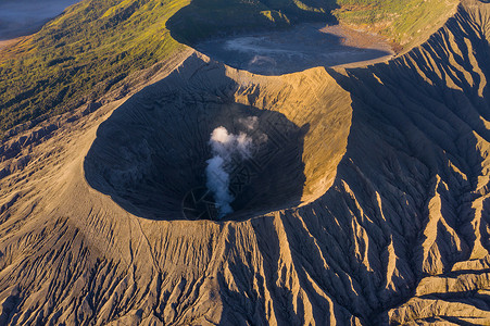 火山口公园印尼布罗莫火山航拍特写背景