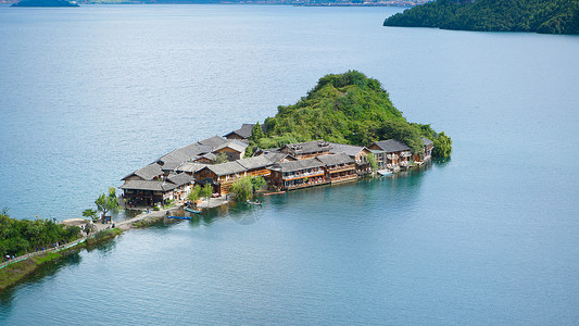 连岛景区泸沽湖里格半岛风景背景