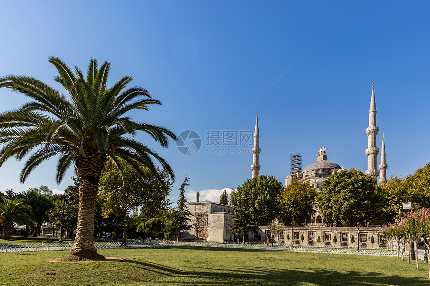 土耳其伊斯坦布尔著名旅游景点蓝色清真寺图片