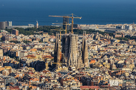 西班牙地中海西班牙旅游名城巴塞罗那大教堂背景