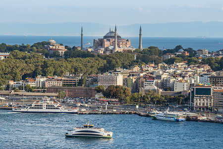 伊斯莱土耳其首都伊斯坦布海峡风光背景