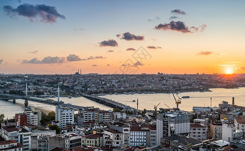 伊斯坦布尔城市日落景观图片