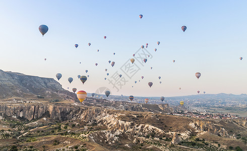 土耳其热门旅游项目卡帕多西亚热气球高清图片