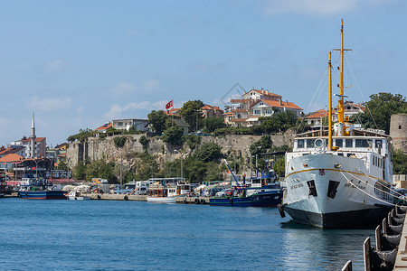 土耳其地中海城市卡什城市风光背景