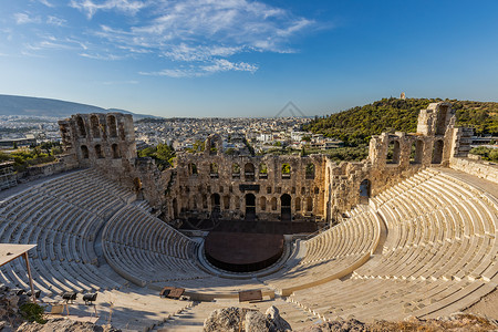 雅典古建筑希腊雅典卫城露天古剧场背景