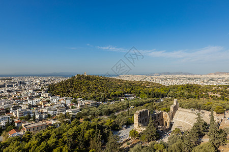欧洲旅游名城希腊雅典城市风光天际线图片