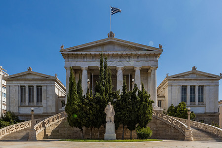 希腊街景希腊首都雅典新古典主义建筑雅典大学背景