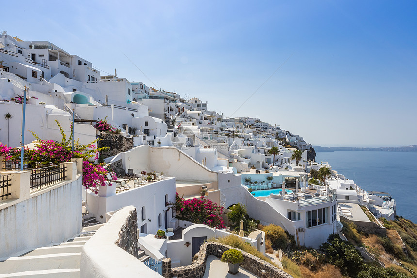 希腊著名海岛圣托里尼白色建筑图片