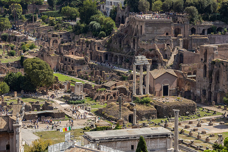 意大利首都罗马历史古迹古罗马广场图片