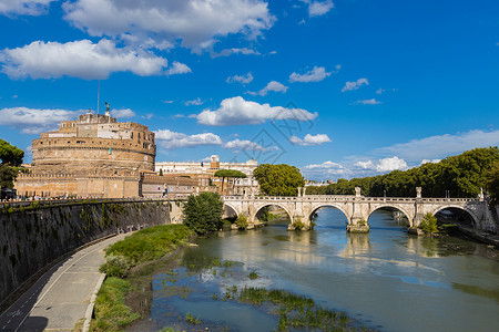 意大利罗马旅游景点圣天使城堡高清图片