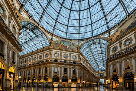 米兰时尚意大利米兰埃马努埃莱二世长廊背景