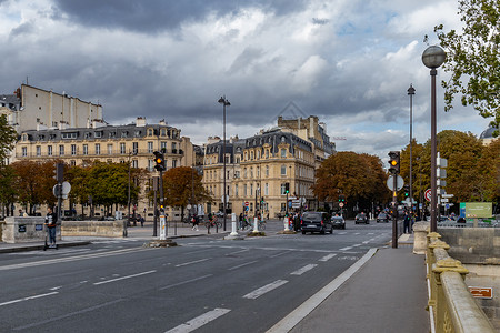 法国标志建筑之一欧洲法国首都巴黎城市街景背景
