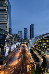 苏州道路苏州中心的夜景背景