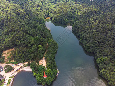 俯瞰湖北木兰天池景区木兰湖景高清图片