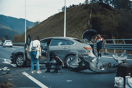 汽车事故【媒体用图】车祸现场背景